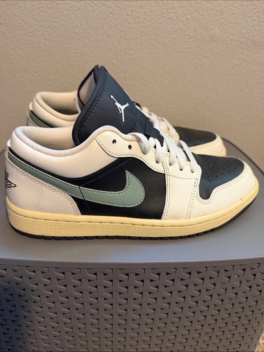 Nike Air Jordan 1 Low — White, Black & Mint Green